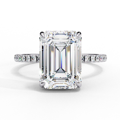 The Empress Emerald-Cut Diamond Engagement Ring In Gold - 2.80 Ct