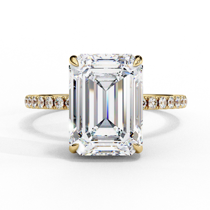 The Empress Emerald-Cut Diamond Engagement Ring In Gold - 2.80 Ct