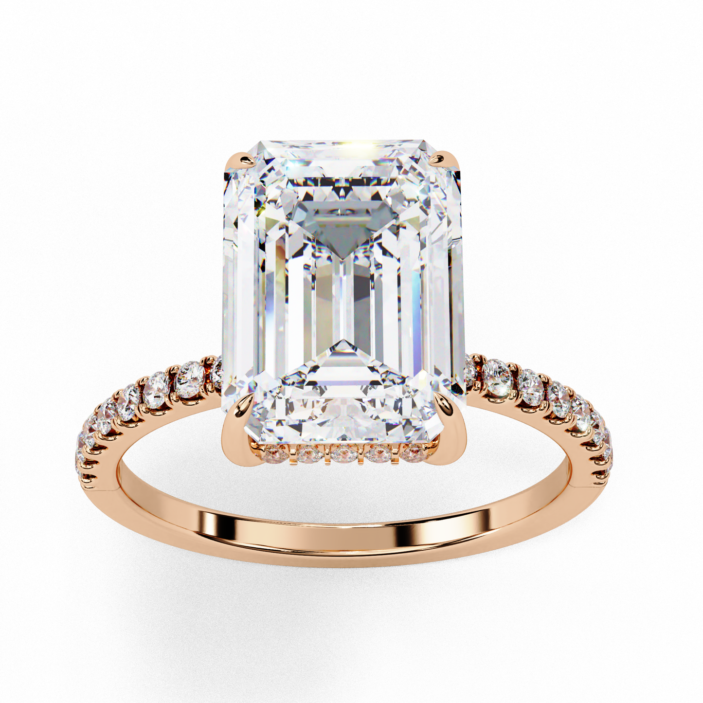 The Empress Emerald-Cut Diamond Engagement Ring In Gold - 2.80 Ct