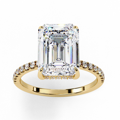 The Empress Emerald-Cut Diamond Engagement Ring In Gold - 2.80 Ct