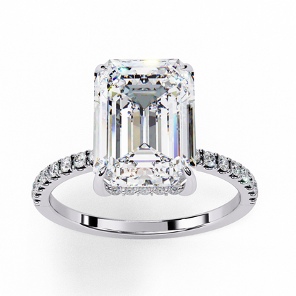 The Empress Emerald-Cut Diamond Engagement Ring In Gold - 2.80 Ct