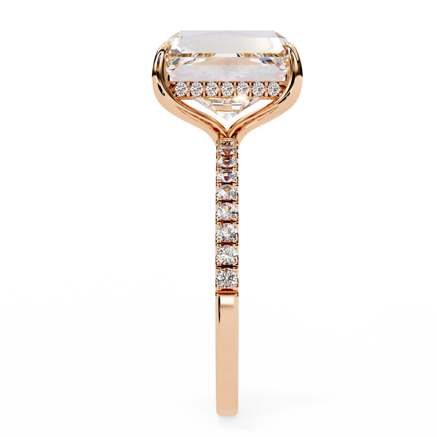 The Empress Emerald-Cut Diamond Engagement Ring In Gold - 2.80 Ct