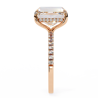 The Empress Emerald-Cut Diamond Engagement Ring In Gold - 2.80 Ct