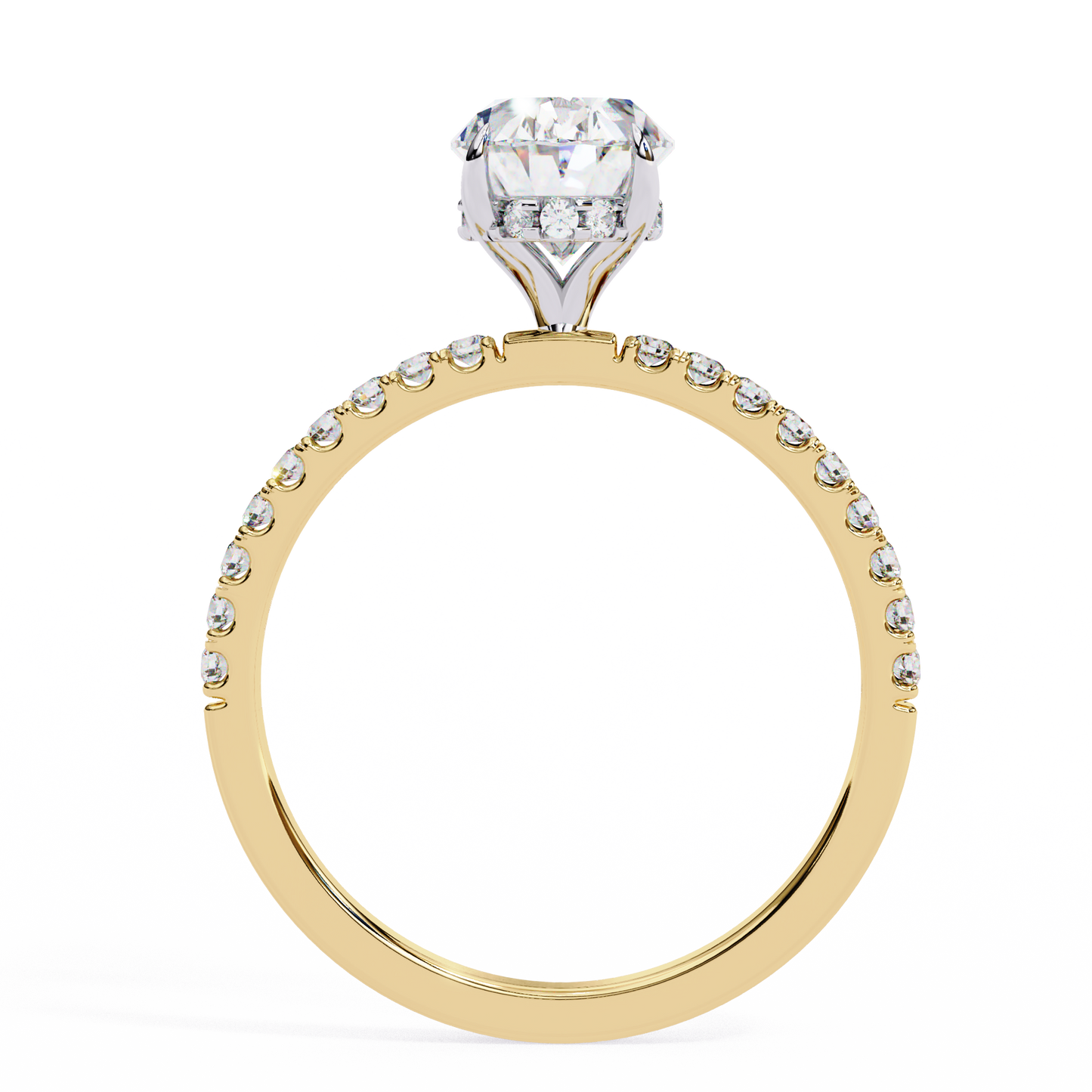 Timeless Oval-Cut Diamond Solitaire with Accents Ring In Gold - 1.44 Ct