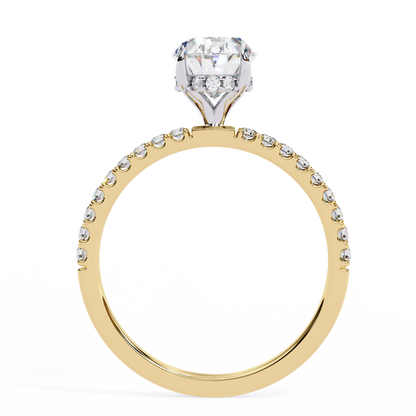 Timeless Oval-Cut Diamond Solitaire with Accents Ring In Gold - 1.44 Ct