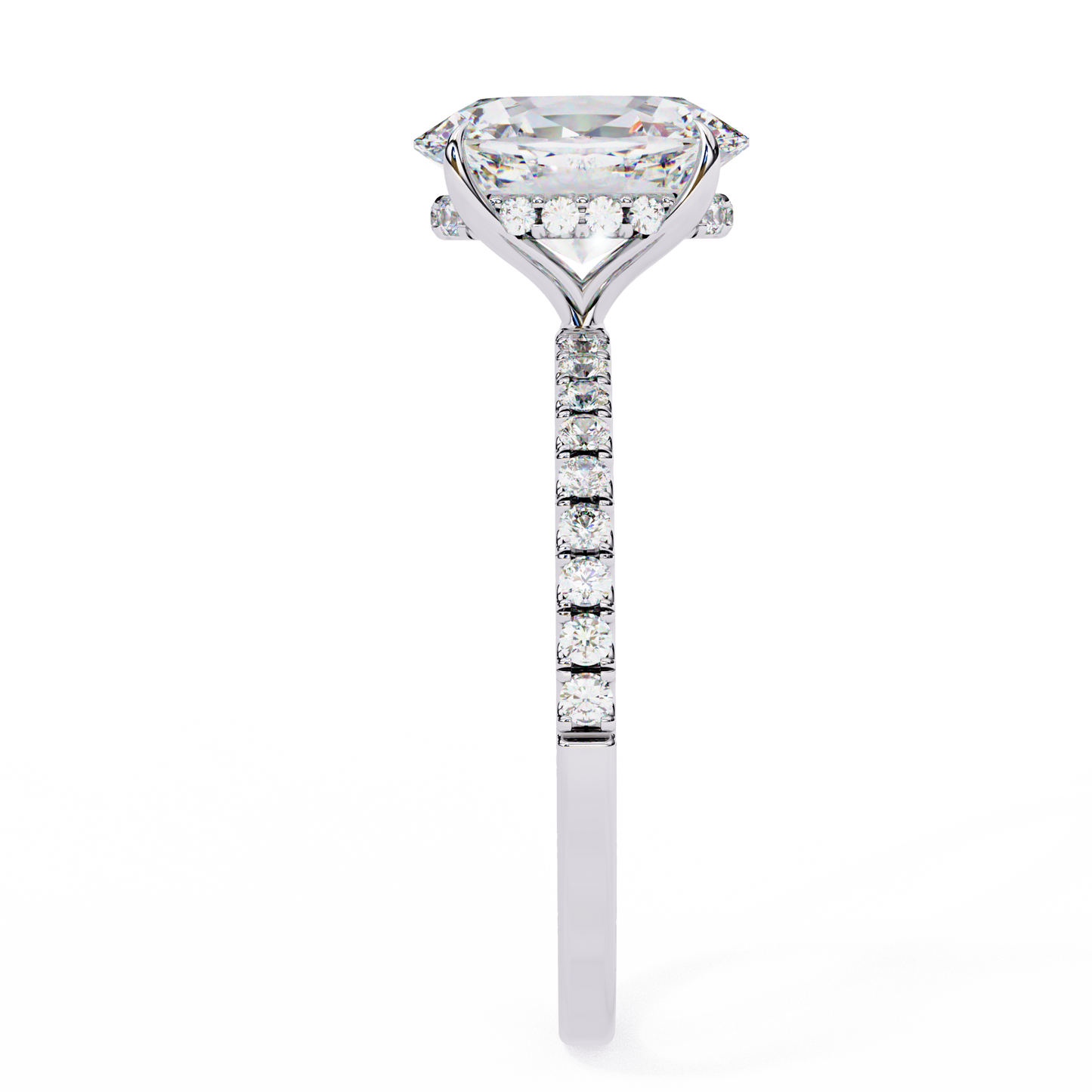 Timeless Oval-Cut Diamond Solitaire with Accents Ring In Gold - 1.44 Ct