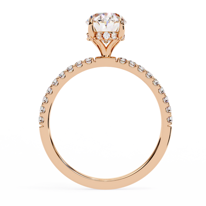 Timeless Oval-Cut Diamond Solitaire with Accents Ring In Gold - 1.44 Ct