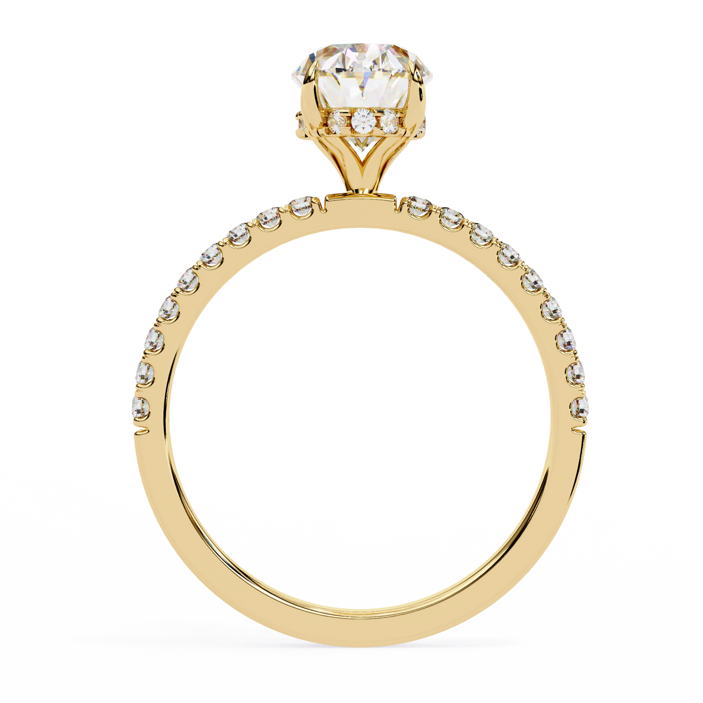 Timeless Oval-Cut Diamond Solitaire with Accents Ring In Gold - 1.44 Ct