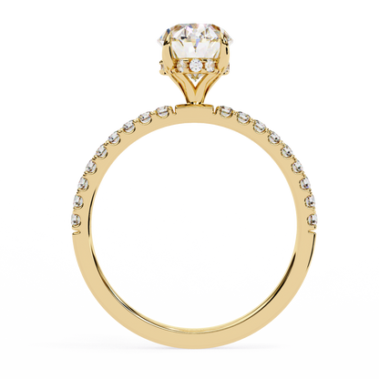 Timeless Oval-Cut Diamond Solitaire with Accents Ring In Gold - 1.44 Ct