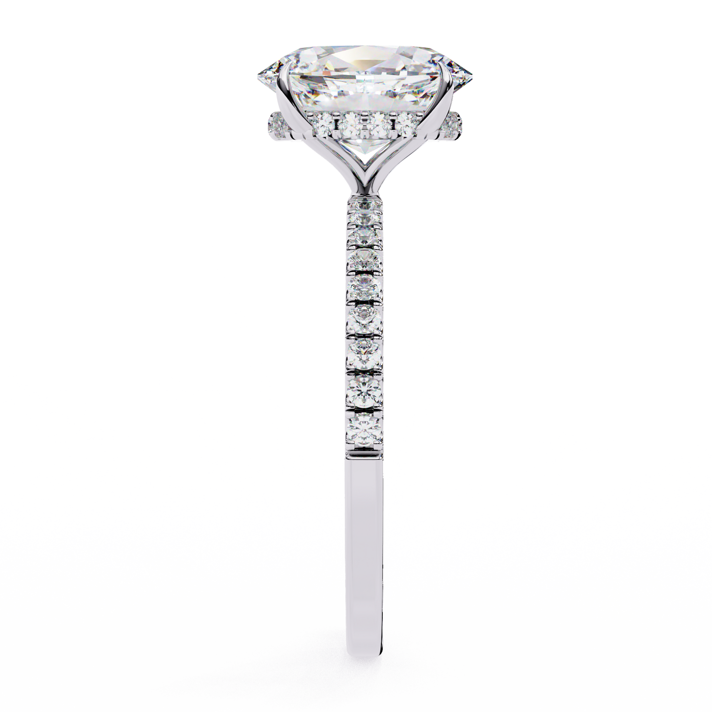 Timeless Oval-Cut Diamond Solitaire with Accents Ring In Gold - 1.44 Ct