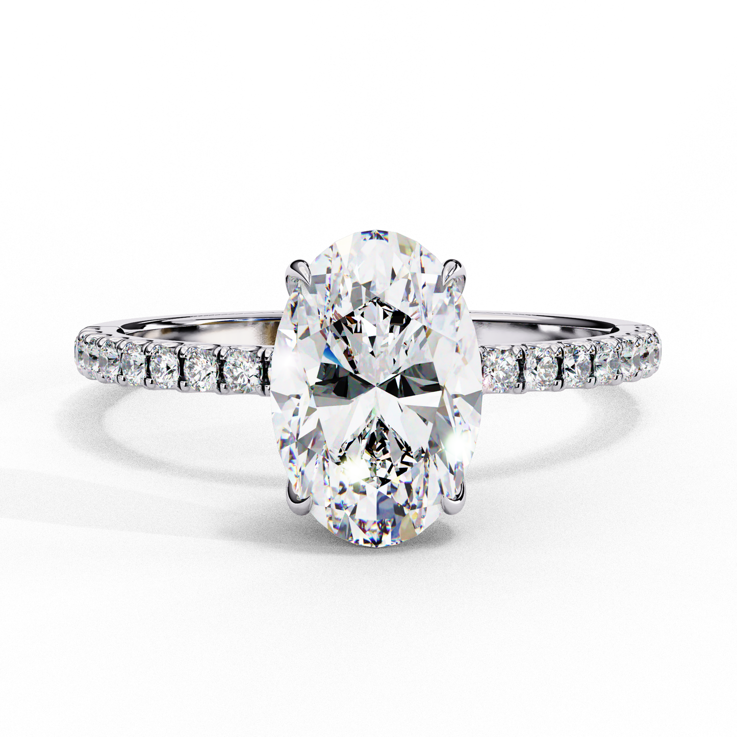 Timeless Oval-Cut Diamond Solitaire with Accents Ring In Gold - 1.44 Ct