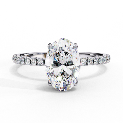 Timeless Oval-Cut Diamond Solitaire with Accents Ring In Gold - 1.44 Ct