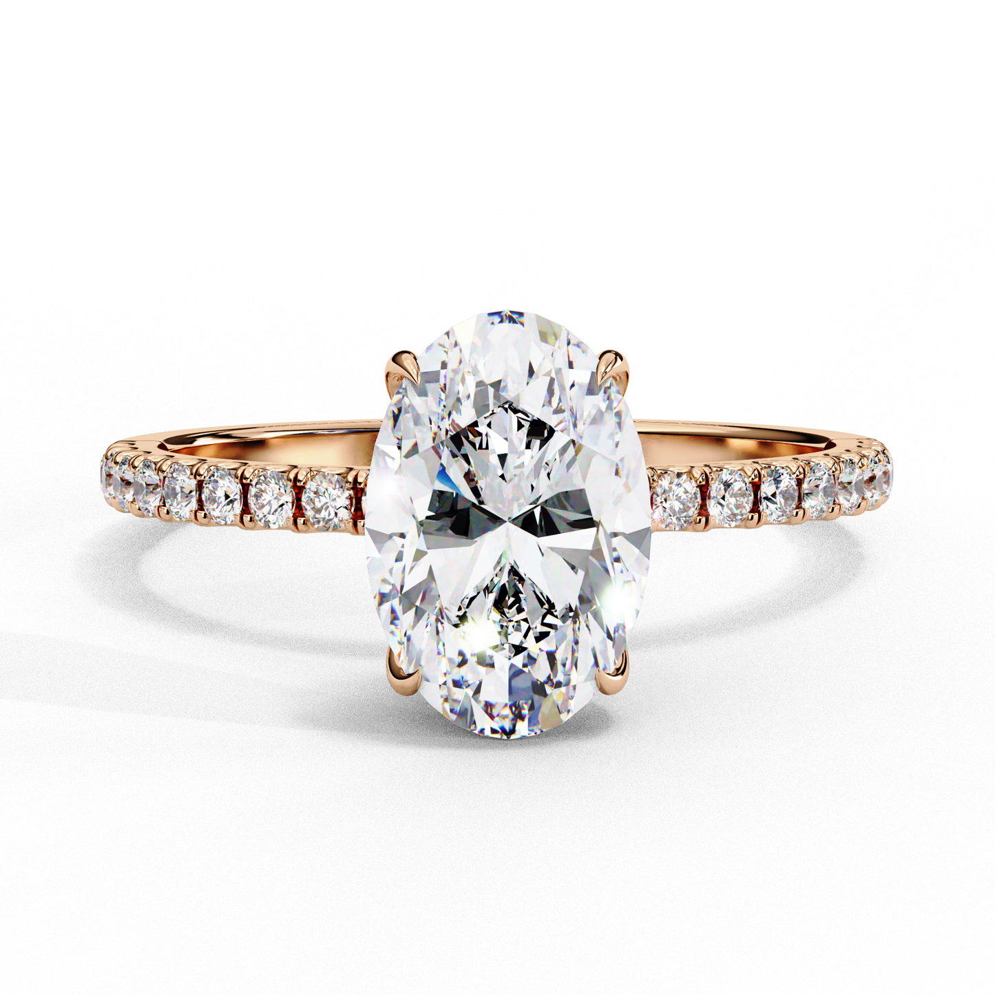 Timeless Oval-Cut Diamond Solitaire with Accents Ring In Gold - 1.44 Ct