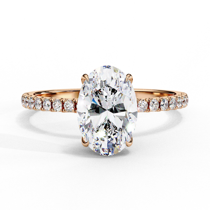 Timeless Oval-Cut Diamond Solitaire with Accents Ring In Gold - 1.44 Ct