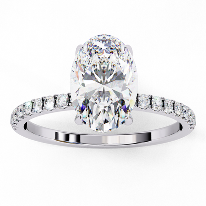 Timeless Oval-Cut Diamond Solitaire with Accents Ring In Gold - 1.44 Ct