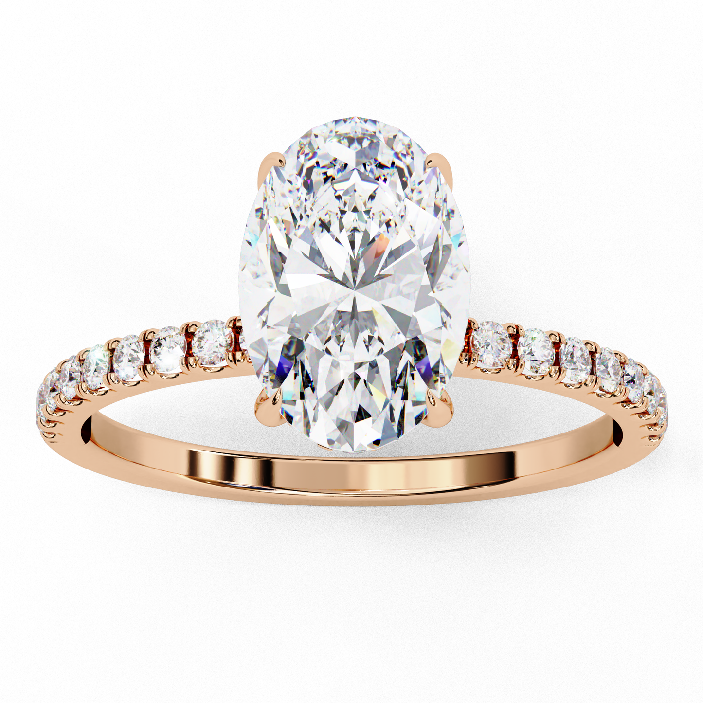 Timeless Oval-Cut Diamond Solitaire with Accents Ring In Gold - 1.44 Ct