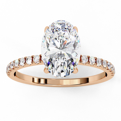 Timeless Oval-Cut Diamond Solitaire with Accents Ring In Gold - 1.44 Ct