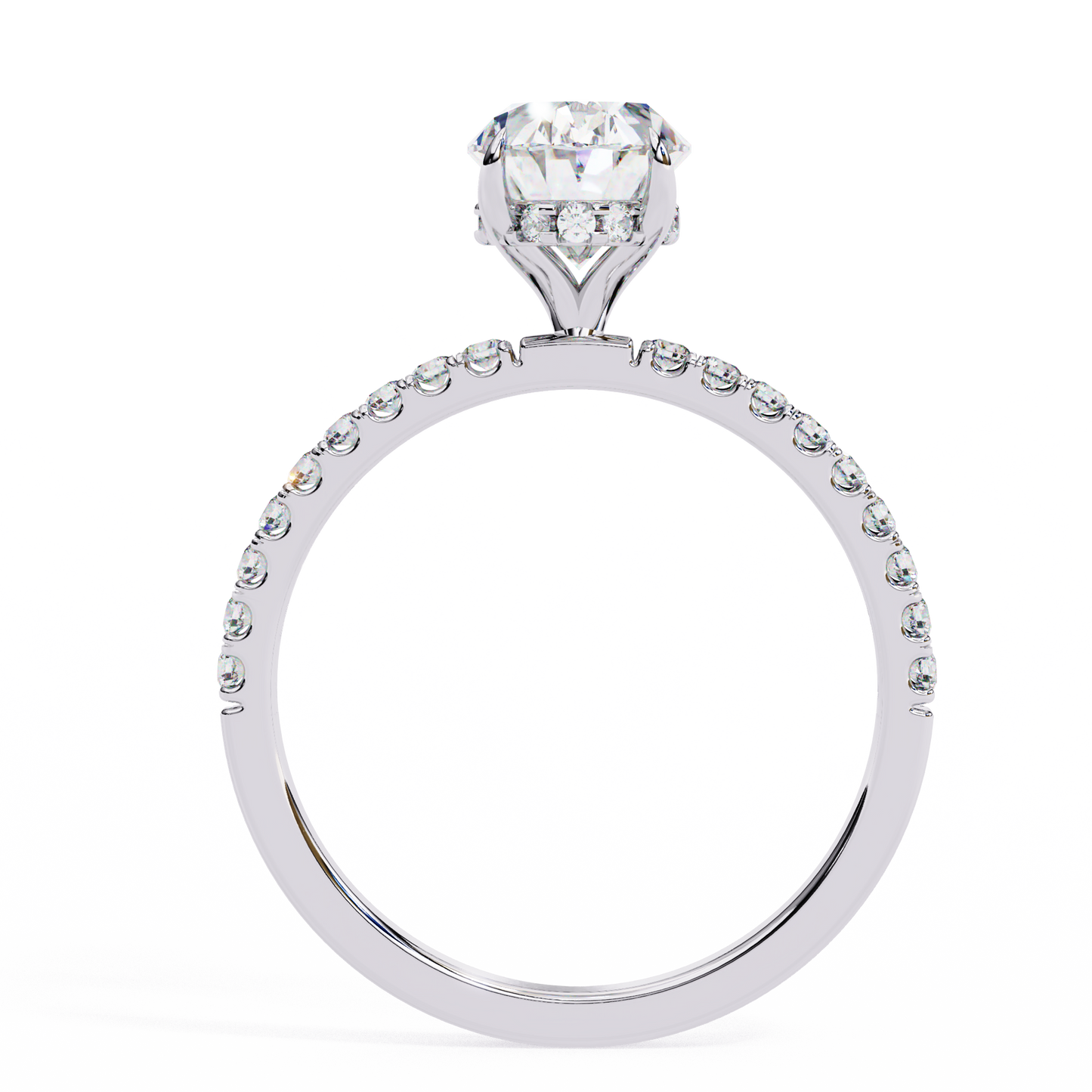 Timeless Oval-Cut Diamond Solitaire with Accents Ring In Gold - 1.44 Ct