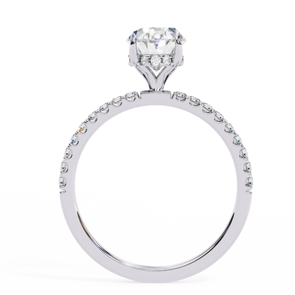 Timeless Oval-Cut Diamond Solitaire with Accents Ring In Gold - 1.44 Ct