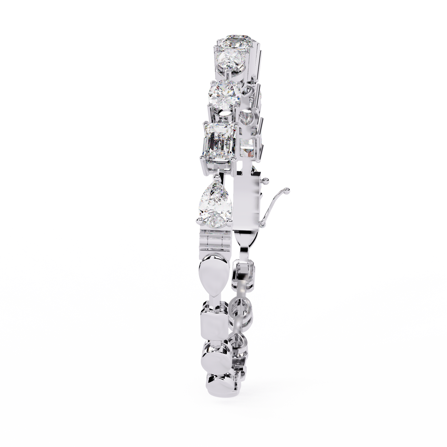 Multi-Shape Diamond Gold Tennis Bracelet - 13.84 Ct Mixed Cut Eternity Link