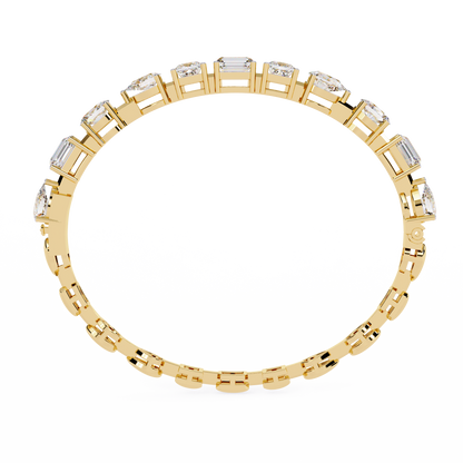 Multi-Shape Diamond Gold Tennis Bracelet - 13.84 Ct Mixed Cut Eternity Link
