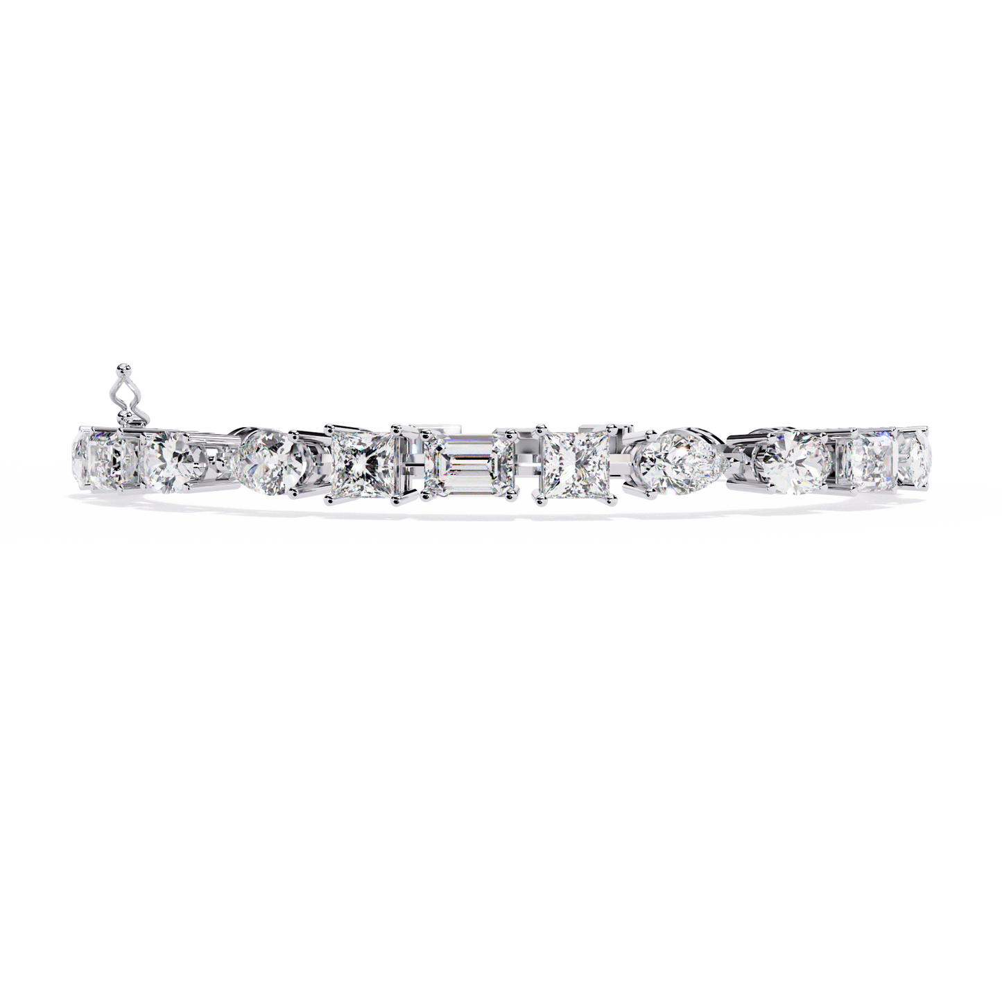 Multi-Shape Diamond Gold Tennis Bracelet - 13.84 Ct Mixed Cut Eternity Link