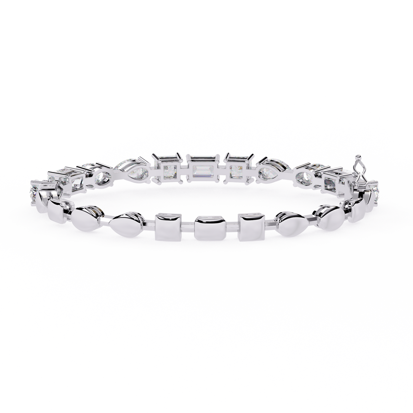 Multi-Shape Diamond Gold Tennis Bracelet - 13.84 Ct Mixed Cut Eternity Link
