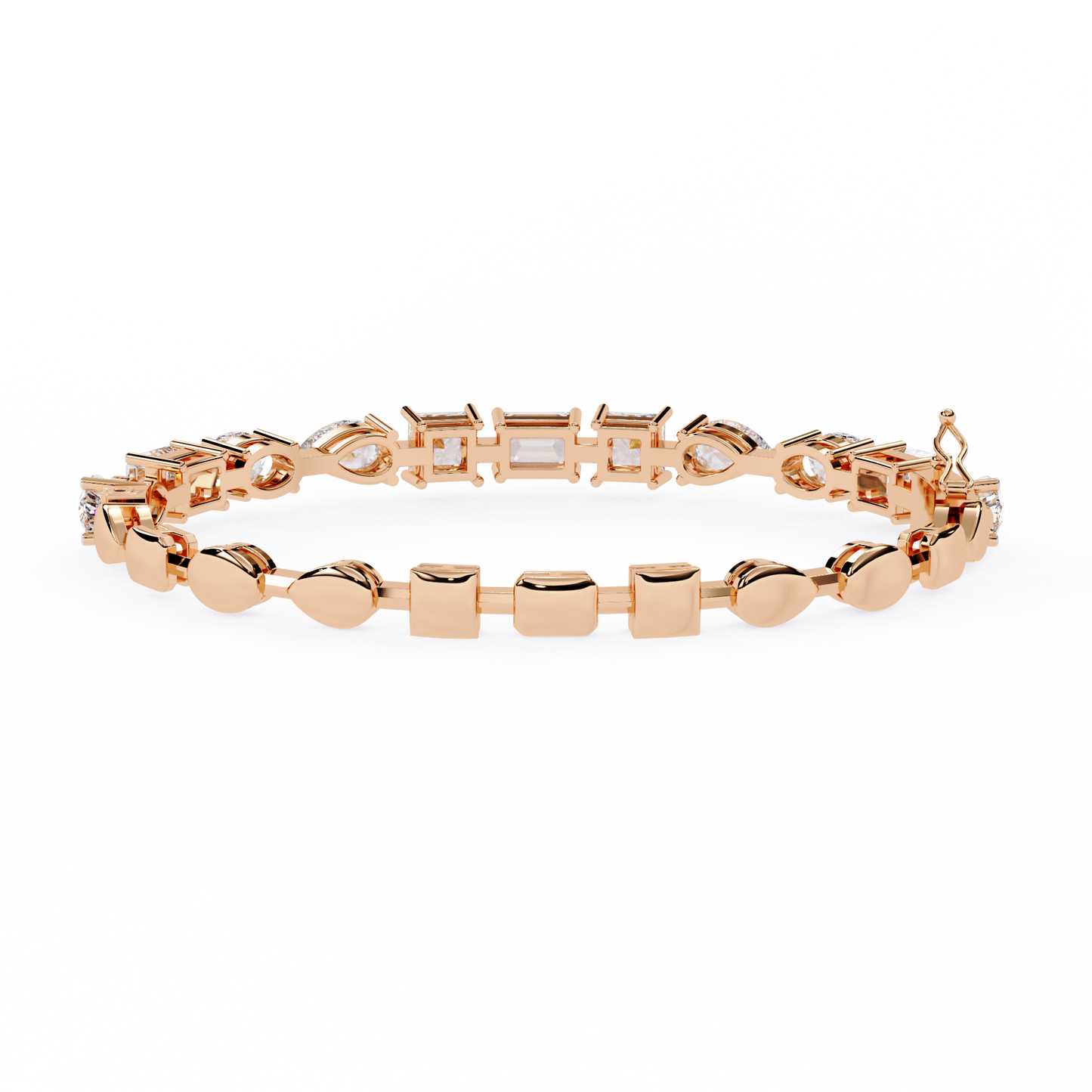 Multi-Shape Diamond Gold Tennis Bracelet - 13.84 Ct Mixed Cut Eternity Link