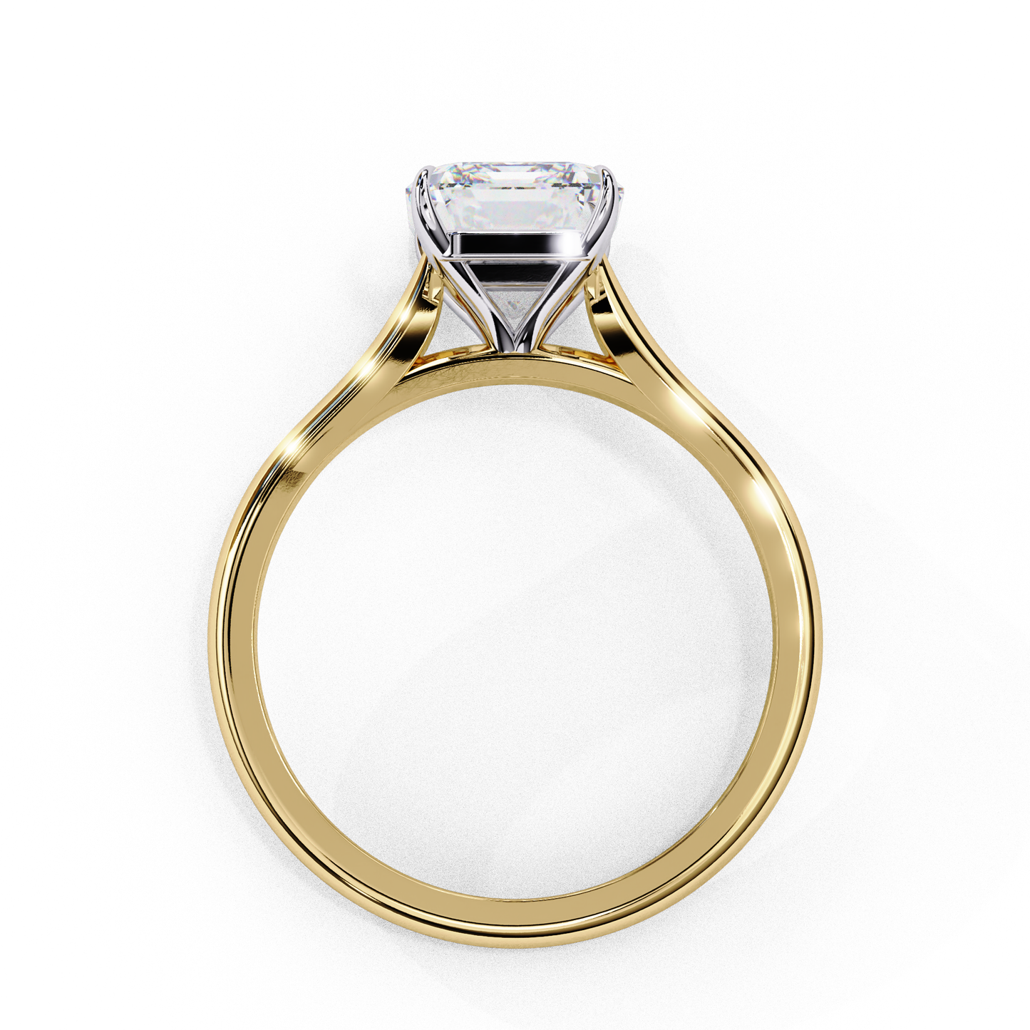 The "Forever Radiant" Solitaire Diamond Engagement Ring in Yellow Gold (2.94 CTW)