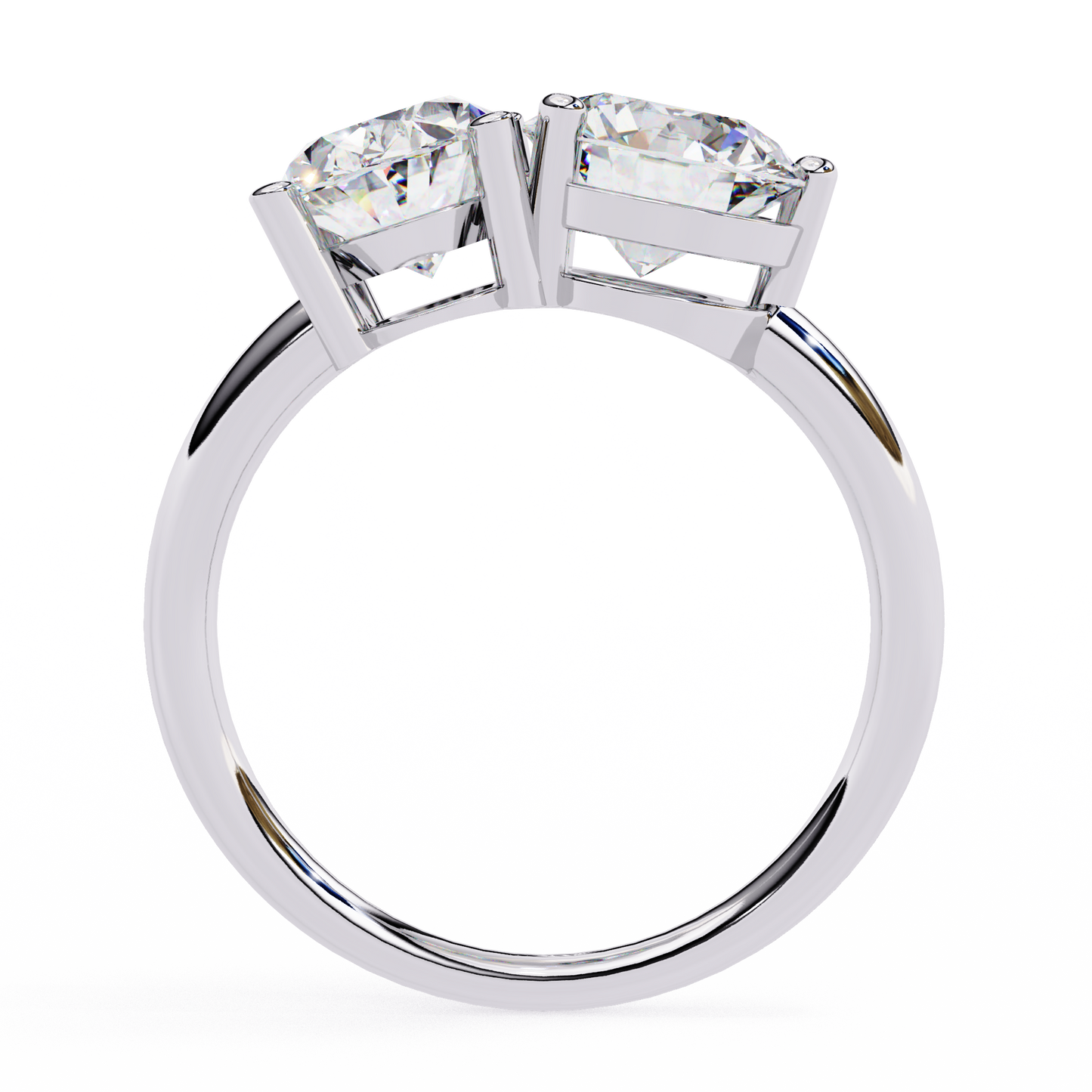 3.32 CTW "Toi et Moi" Oval & Round Diamond Ring in Yellow Gold