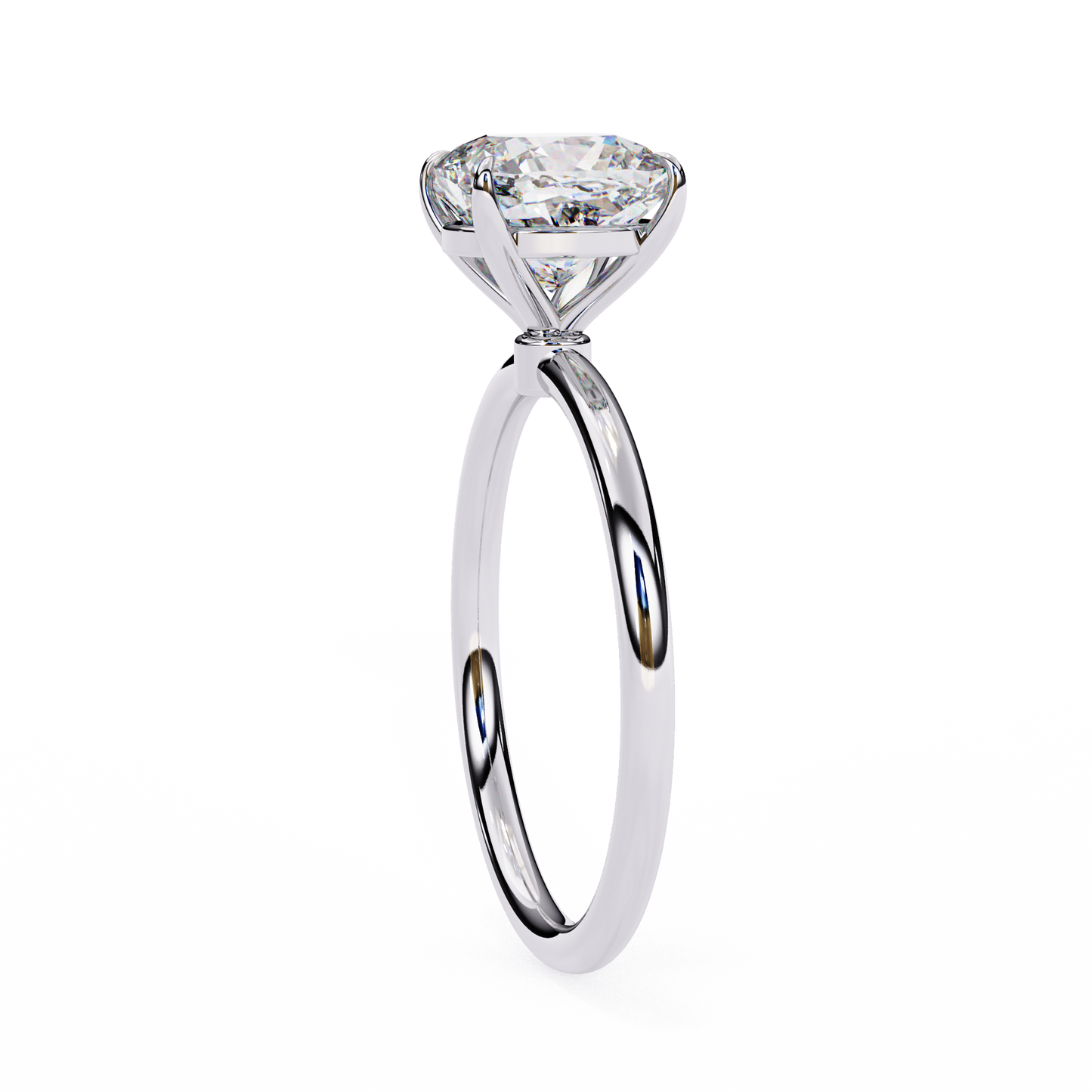 The Lumina Cushion-Cut 2.65 Ct Diamond Solitaire Ring in Yellow Gold