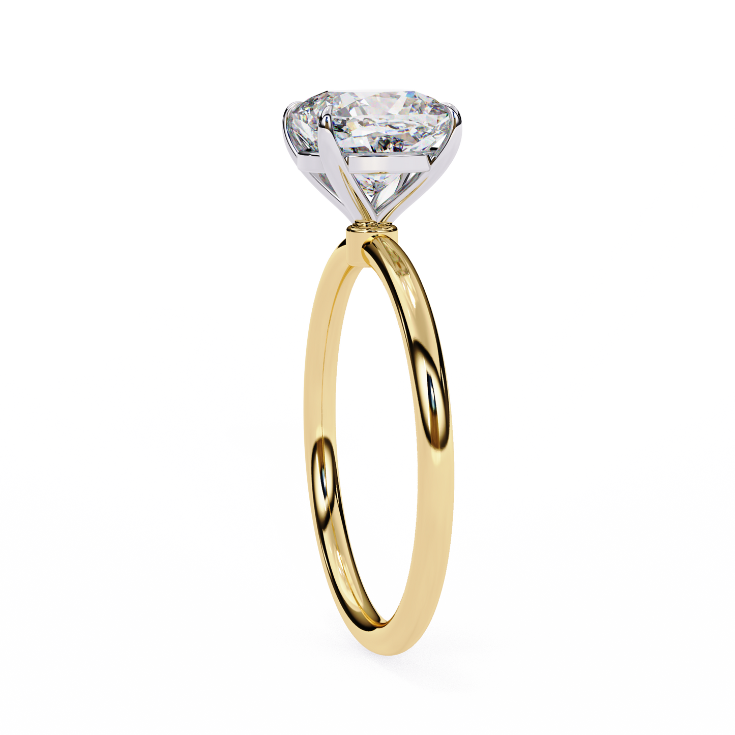 The Lumina Cushion-Cut 2.65 Ct Diamond Solitaire Ring in Yellow Gold