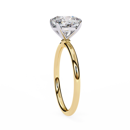 The Lumina Cushion-Cut 2.65 Ct Diamond Solitaire Ring in Yellow Gold