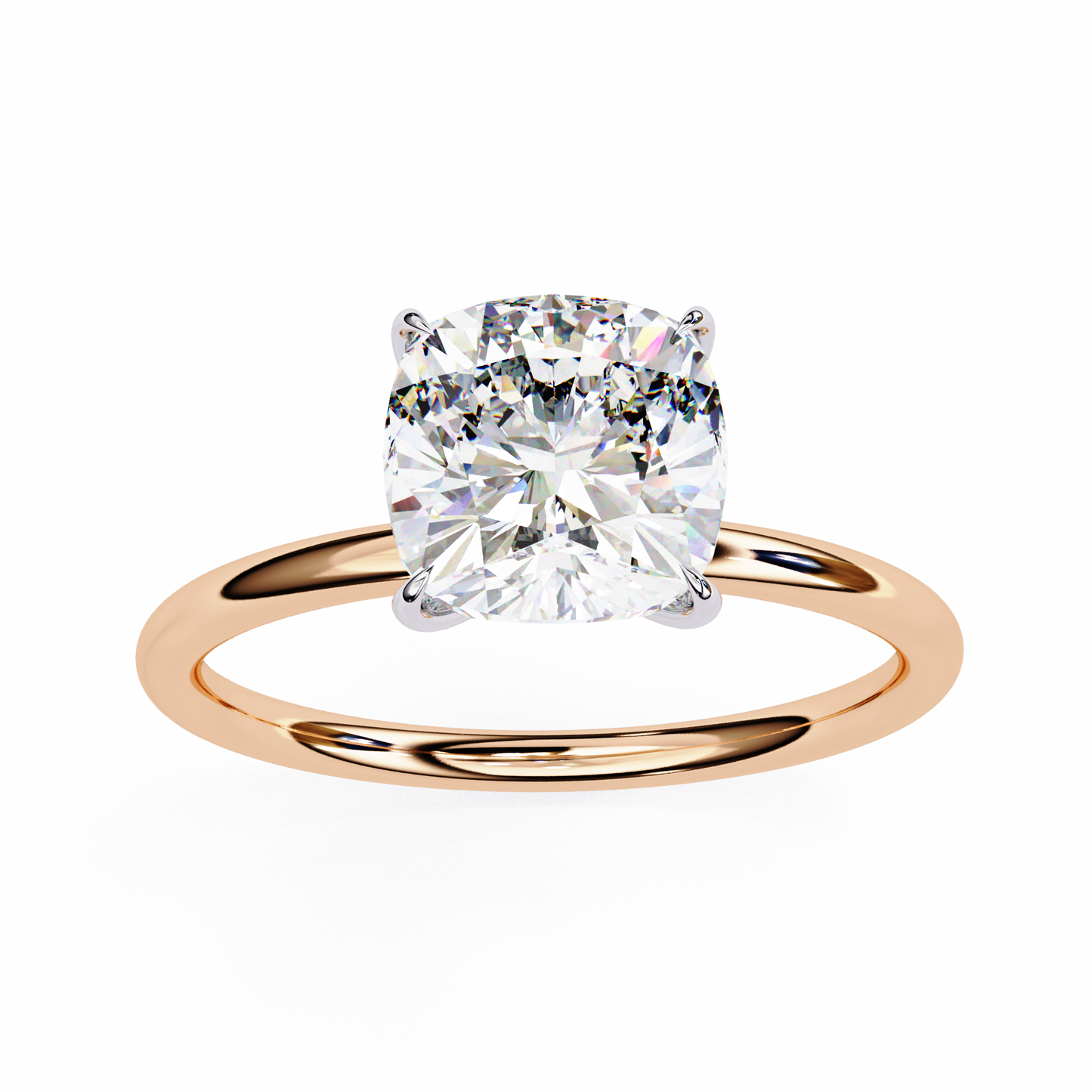 The Lumina Cushion-Cut 2.65 Ct Diamond Solitaire Ring in Yellow Gold