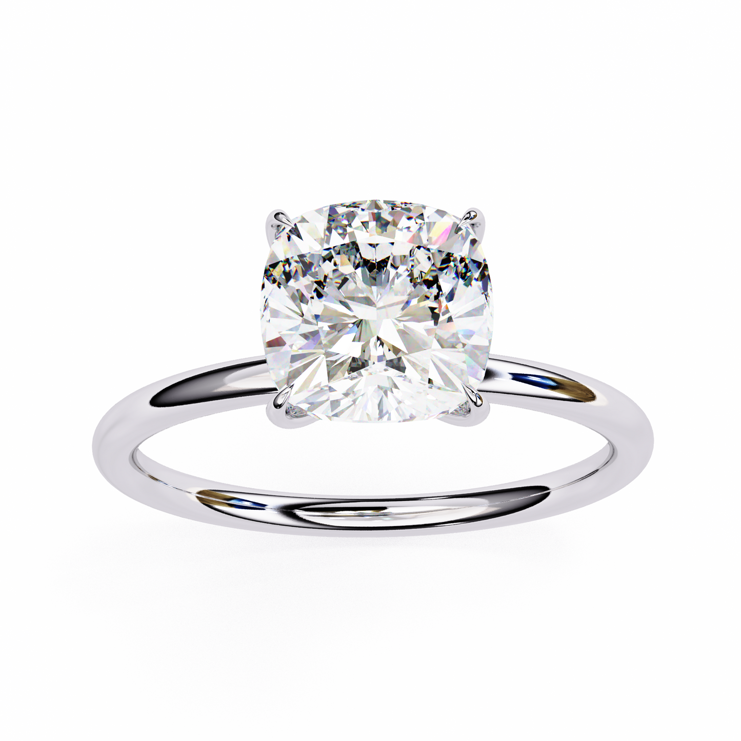 The Lumina Cushion-Cut 2.65 Ct Diamond Solitaire Ring in Yellow Gold