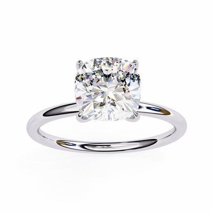 The Lumina Cushion-Cut 2.65 Ct Diamond Solitaire Ring in Yellow Gold