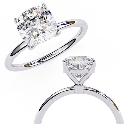 The Lumina Cushion-Cut 2.65 Ct Diamond Solitaire Ring in Yellow Gold