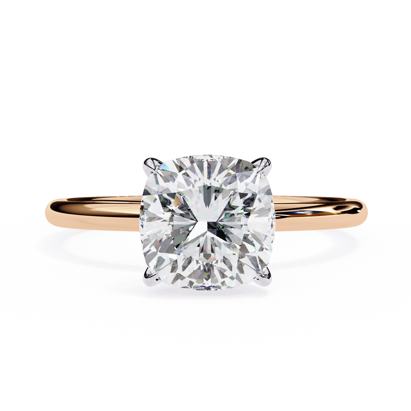 The Lumina Cushion-Cut 2.65 Ct Diamond Solitaire Ring in Yellow Gold