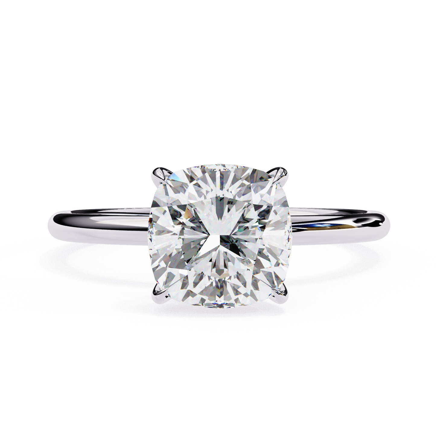 The Lumina Cushion-Cut 2.65 Ct Diamond Solitaire Ring in Yellow Gold