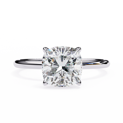 The Lumina Cushion-Cut 2.65 Ct Diamond Solitaire Ring in Yellow Gold