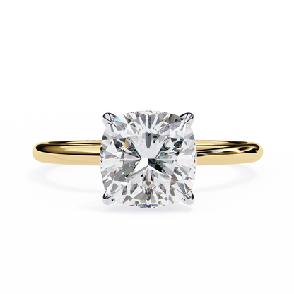 The Lumina Cushion-Cut 2.65 Ct Diamond Solitaire Ring in Yellow Gold