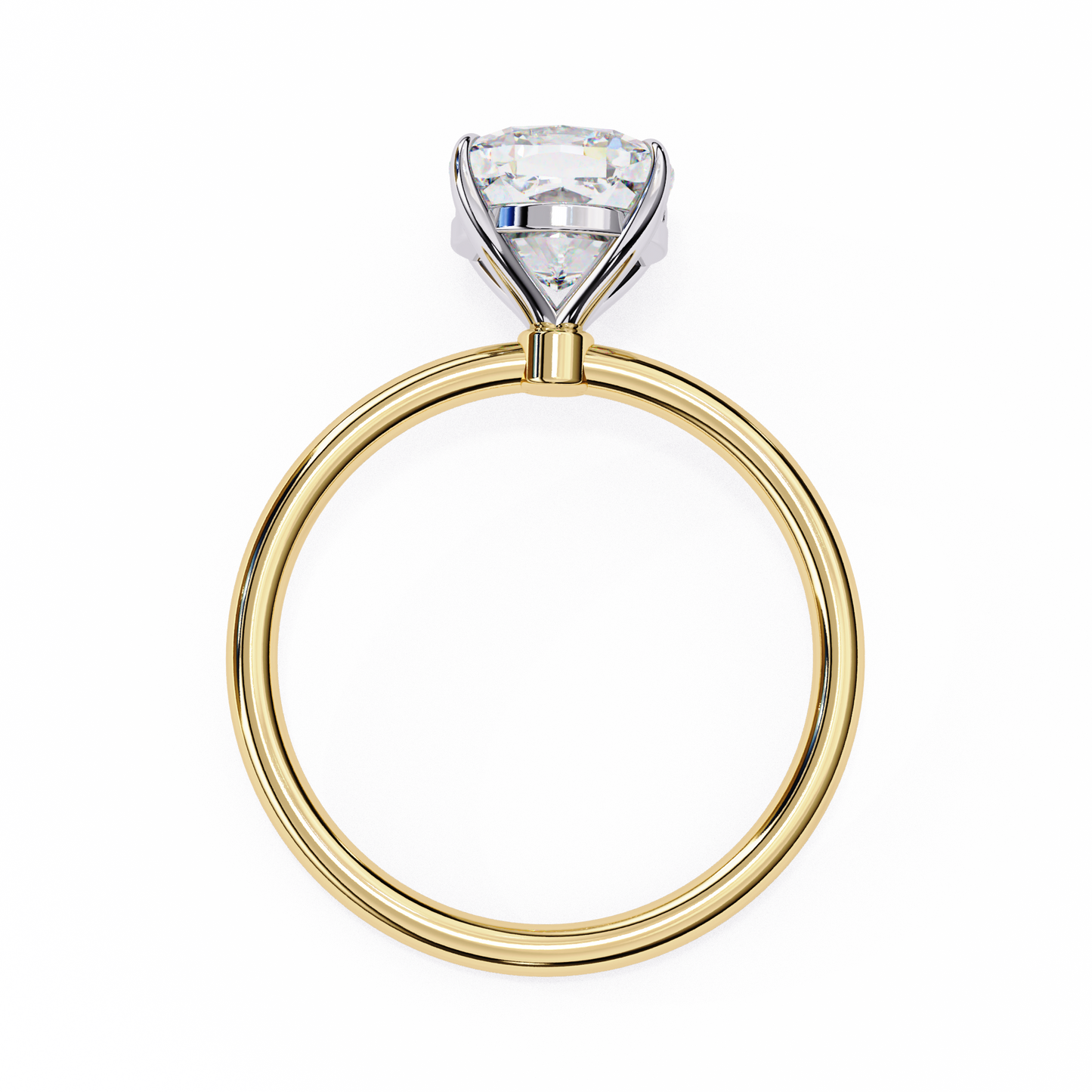 The Lumina Cushion-Cut 2.65 Ct Diamond Solitaire Ring in Yellow Gold