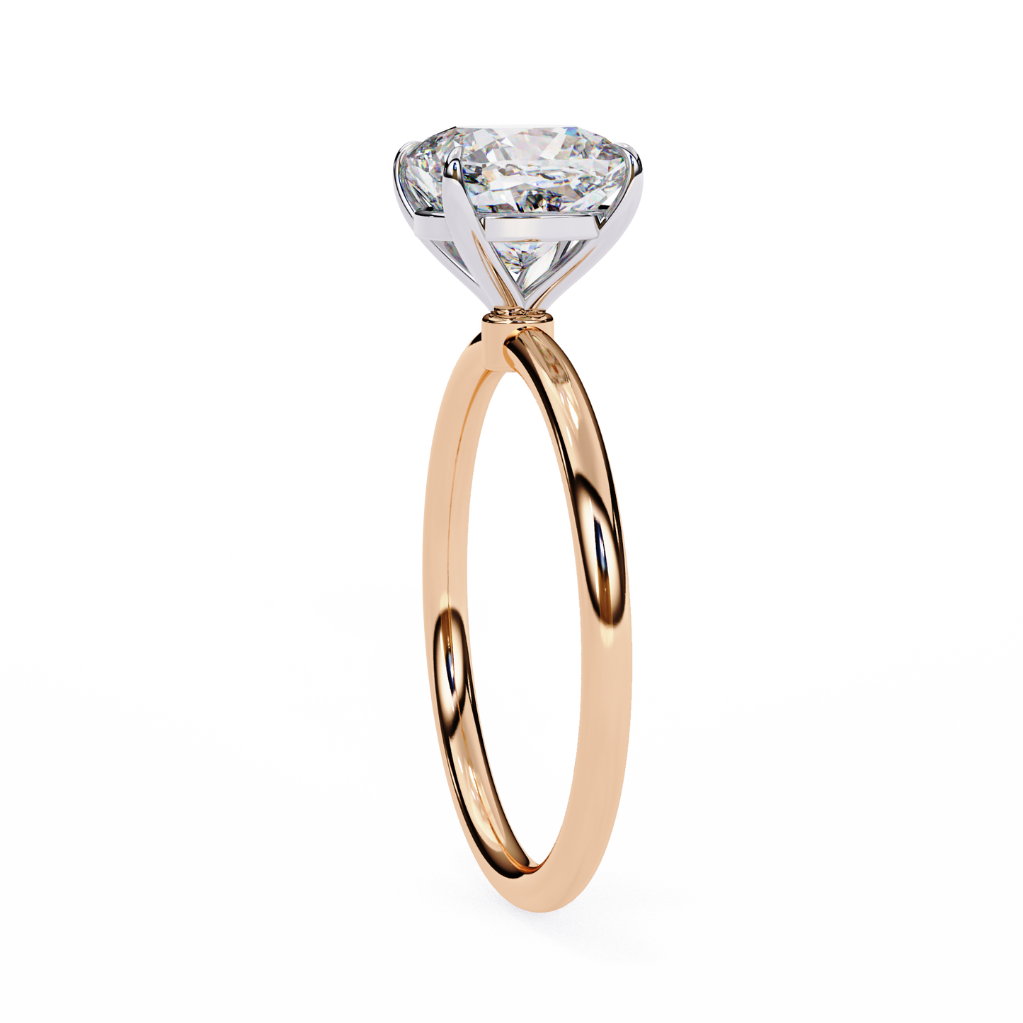 The Lumina Cushion-Cut 2.65 Ct Diamond Solitaire Ring in Yellow Gold