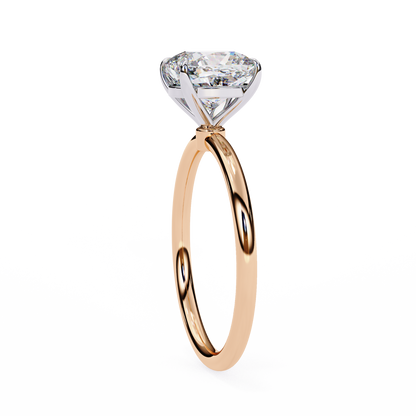The Lumina Cushion-Cut 2.65 Ct Diamond Solitaire Ring in Yellow Gold