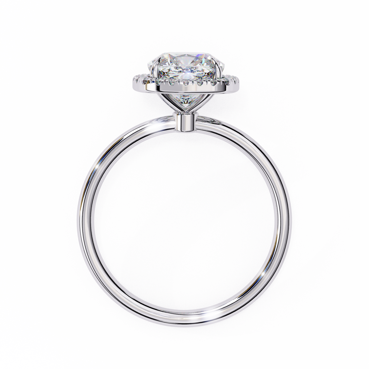 Lumineux Prisme: Cushion-Cut Halo Engagement Ring in Yellow Gold (1.91 CTW)