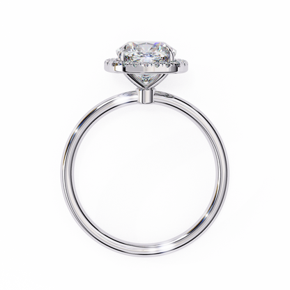 Lumineux Prisme: Cushion-Cut Halo Engagement Ring in Yellow Gold (1.91 CTW)