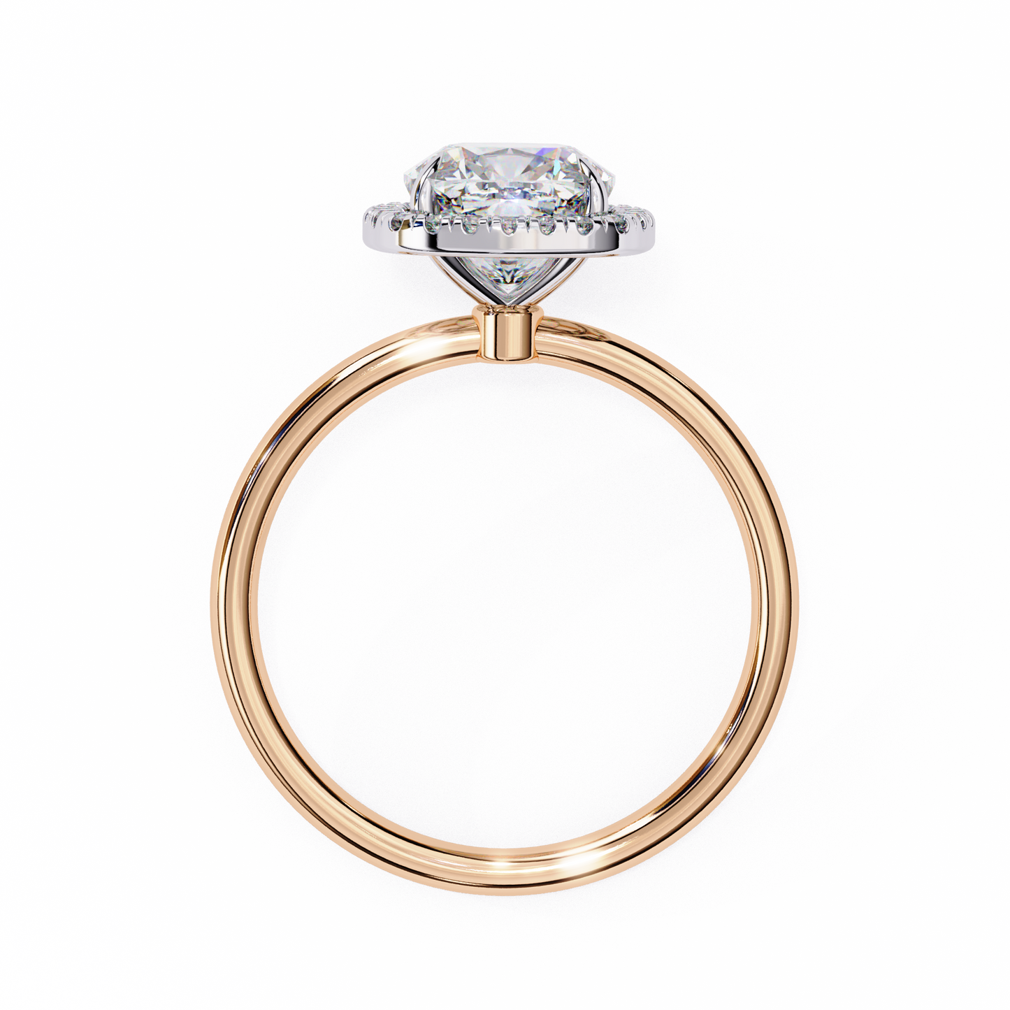 Lumineux Prisme: Cushion-Cut Halo Engagement Ring in Yellow Gold (1.91 CTW)