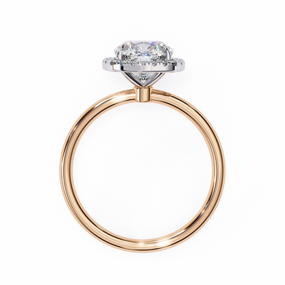 Lumineux Prisme: Cushion-Cut Halo Engagement Ring in Yellow Gold (1.91 CTW)