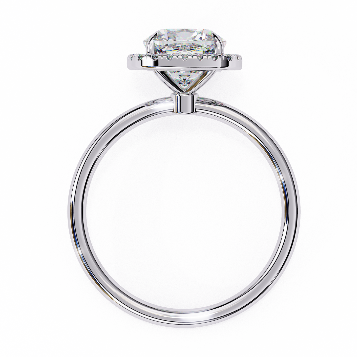 Lumineux Prisme: Cushion-Cut Halo Engagement Ring in Yellow Gold (1.91 CTW)