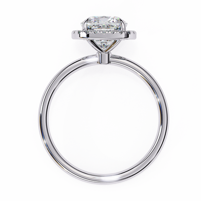 Lumineux Prisme: Cushion-Cut Halo Engagement Ring in Yellow Gold (1.91 CTW)